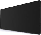 Gaming Mouse Pad Large Thick Extended Mouse Mat Non-Slip Spill-Resistant Desk Pad with Special-Textured Surface, Anti-Fray Stitched Edges for Keyboard, PC - Black