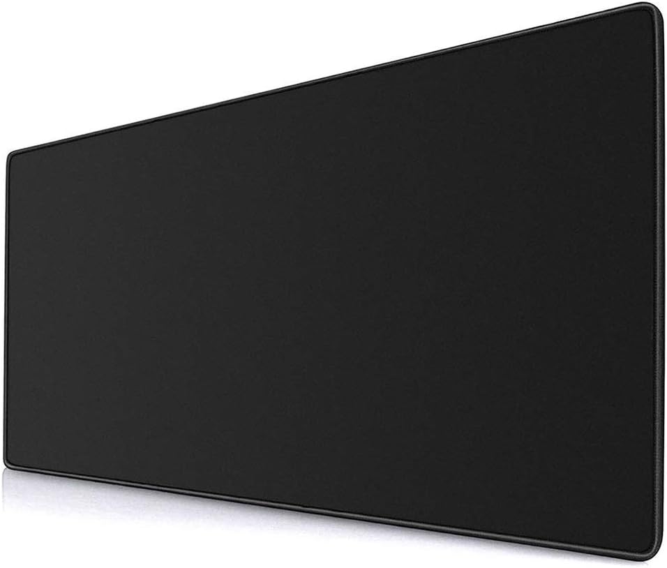 Gaming Mouse Pad Large Thick Extended Mouse Mat Non-Slip Spill-Resistant Desk Pad with Special-Textured Surface, Anti-Fray Stitched Edges for Keyboard, PC - Black