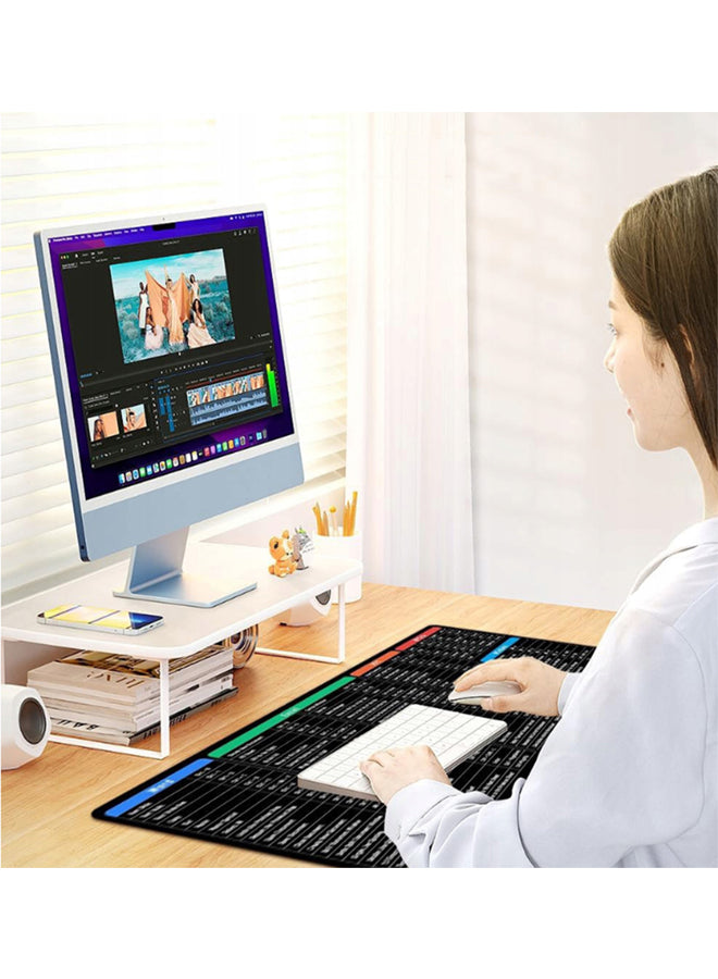 Large Gaming Mouse Pad Office Software Excel Shortcuts Mousepad, Non-Slip Desk Mat with Office Software Shortcuts Pattern, Mousepad with Personalized Design Extended For Office Users